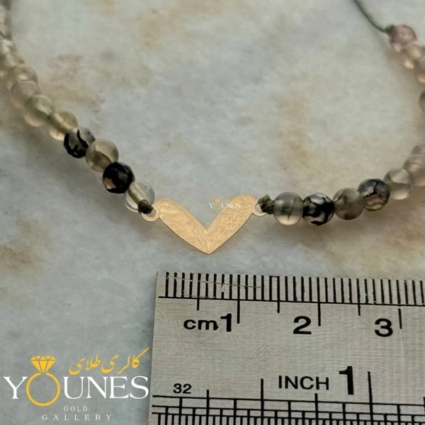 دستبند قلبی طلا مینیمال لیزری